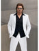 Men'S Dinner Jacket In White Shawl Collar 1 Button + Free Bowtie