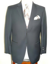Dark Navy Blue Extra Fine Poly-Rayon Summer Light Weight Fabric Cheap Priced Business Suits Clearance Sale