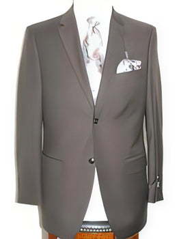 Solid Brown Extra Fine Poly-Rayon Summer Light Weight Fabric Cheap Priced Business Suits Clearance Sale