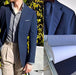 SKU#JA60889 Navy On Navy Seersucker Suit - Cotton Suit - Summer Suit - Shadow Stripe Pattern