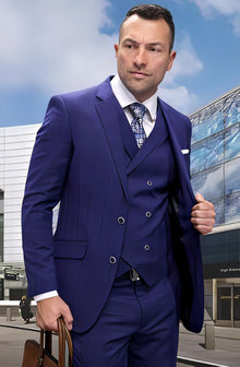 To Statement Suit ITALY - Double Breasted Vest - Wool Suits - Modern Fit Perfect For Business