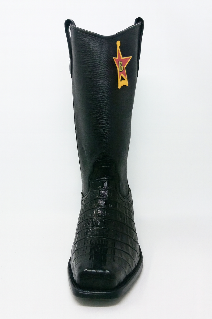 Western Alligator Skin Los Altos Boots Black Caiman Cowboy Dress Cowboy Boot Cheap Priced For Sale Online (EE) ~ World Best Alligator