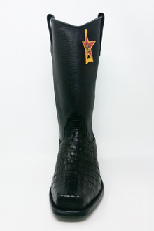 Western Alligator Skin Los Altos Boots Black Caiman Cowboy Dress Cowboy Boot Cheap Priced For Sale Online (EE) ~ World Best Alligator