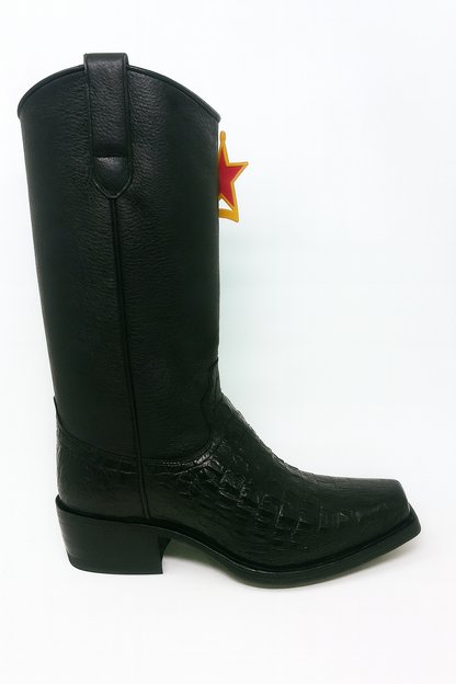 Western Alligator Skin Los Altos Boots Black Caiman Cowboy Dress Cowboy Boot Cheap Priced For Sale Online (EE) ~ World Best Alligator