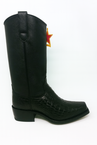Western Alligator Skin Los Altos Boots Black Caiman Cowboy Dress Cowboy Boot Cheap Priced For Sale Online (EE) ~ World Best Alligator