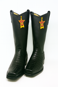 Western Alligator Skin Los Altos Boots Black Caiman Cowboy Dress Cowboy Boot Cheap Priced For Sale Online (EE) ~ World Best Alligator