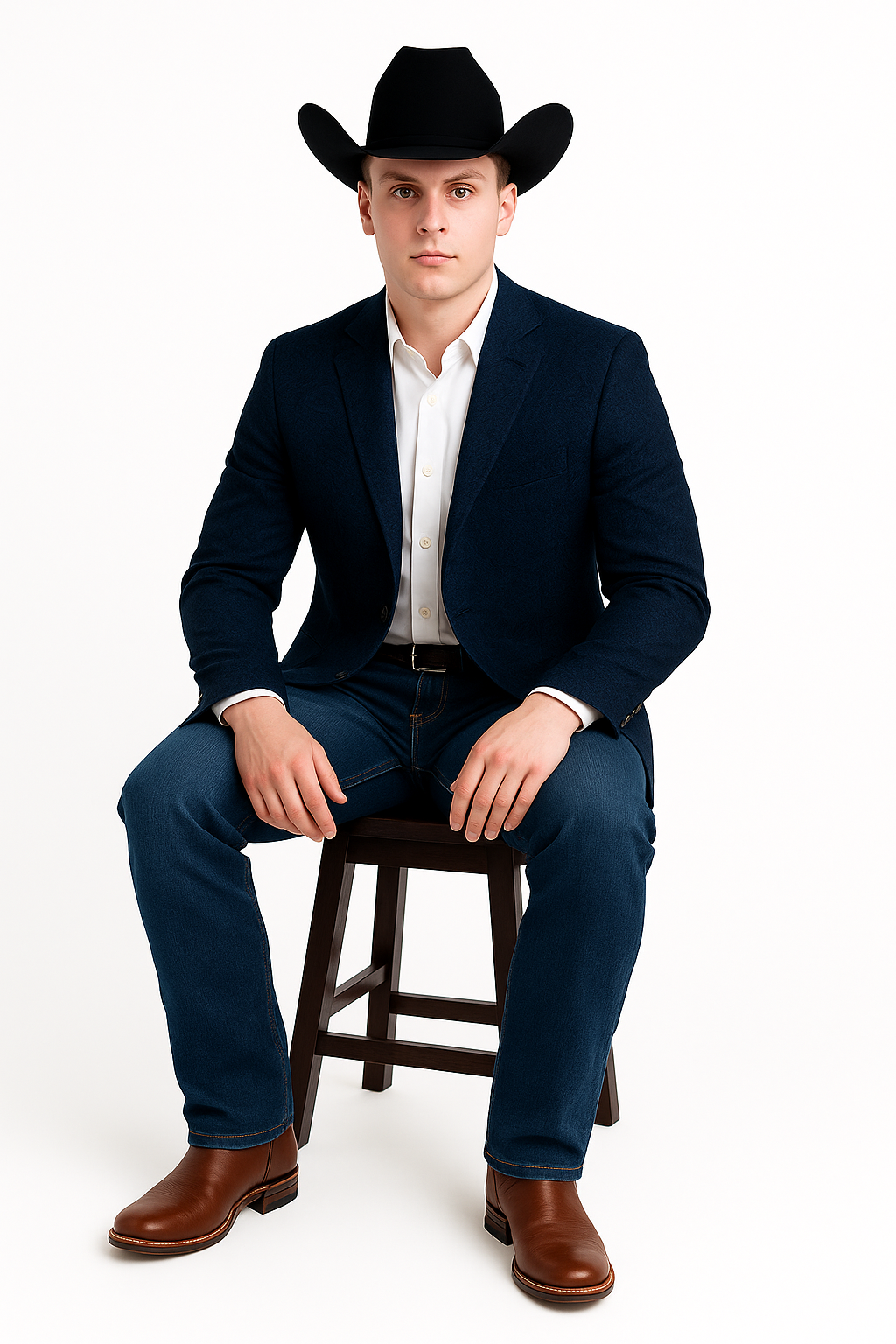 Western Blazers - Saco Vaquero Para Hombre - Paisley Blazer in Navy
