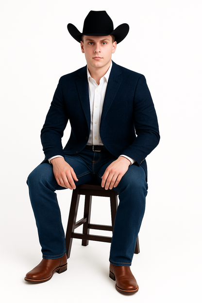 Western Blazers - Saco Vaquero Para Hombre - Paisley Blazer in Navy