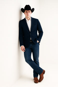 Western Blazers - Saco Vaquero Para Hombre - Paisley Blazer in Navy
