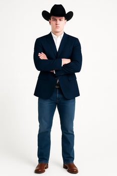 Western Blazers - Saco Vaquero Para Hombre - Paisley Blazer in Navy