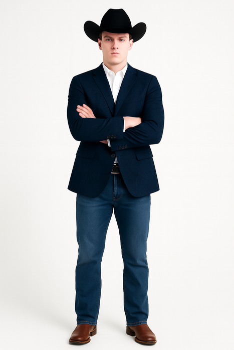 Western Blazers - Saco Vaquero Para Hombre - Paisley Blazer in Navy