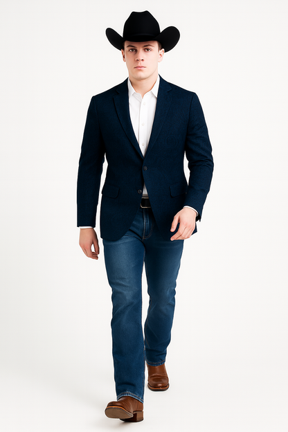Western Blazers - Saco Vaquero Para Hombre - Paisley Blazer in Navy