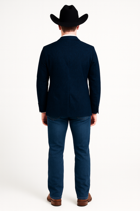Western Blazers - Saco Vaquero Para Hombre - Paisley Blazer in Navy