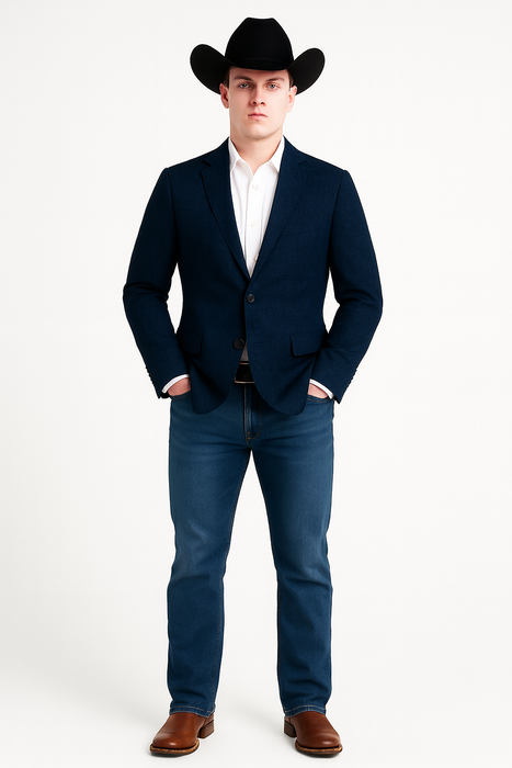 Western Blazers - Saco Vaquero Para Hombre - Paisley Blazer in Navy