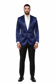 Mens Cowboy Blazer - Western Sport Coat in Color Navy Blue