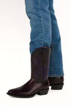 King Exotic Snip Toe Eel Boots Burnished Purple – Men’s Handcrafted - Image 9
