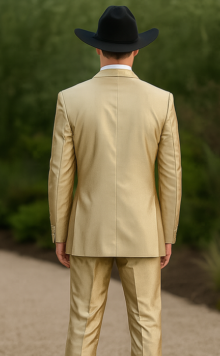 Western Shiny Suits For Wedding - Two Button Tuxedo