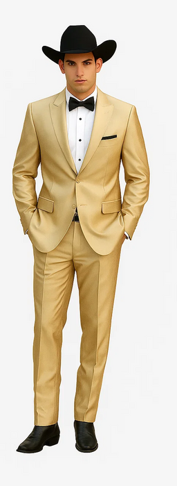 Western Shiny Suits For Wedding - Two Button Tuxedo
