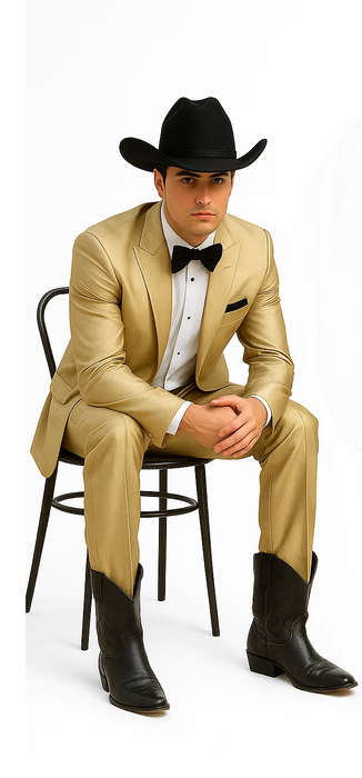 Western Shiny Suits For Wedding - Two Button Tuxedo