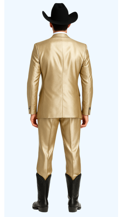 Western Shiny Suits For Wedding - Two Button Tuxedo - Traje Para Hombre