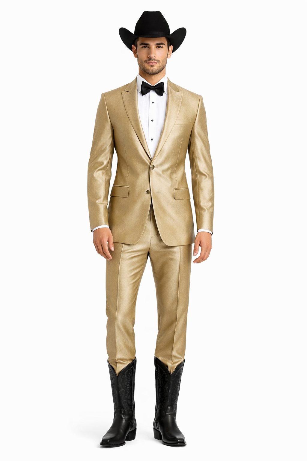 Western Shiny Suits For Wedding - Two Button Tuxedo - Traje Para Hombre