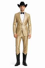 Western Shiny Suits For Wedding - Two Button Tuxedo - Traje Para Hombre