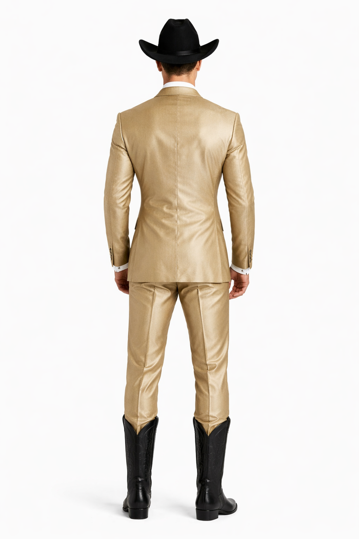 Western Shiny Suits For Wedding - Two Button Tuxedo - Traje Para Hombre