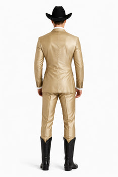 Western Shiny Suits For Wedding - Two Button Tuxedo - Traje Para Hombre