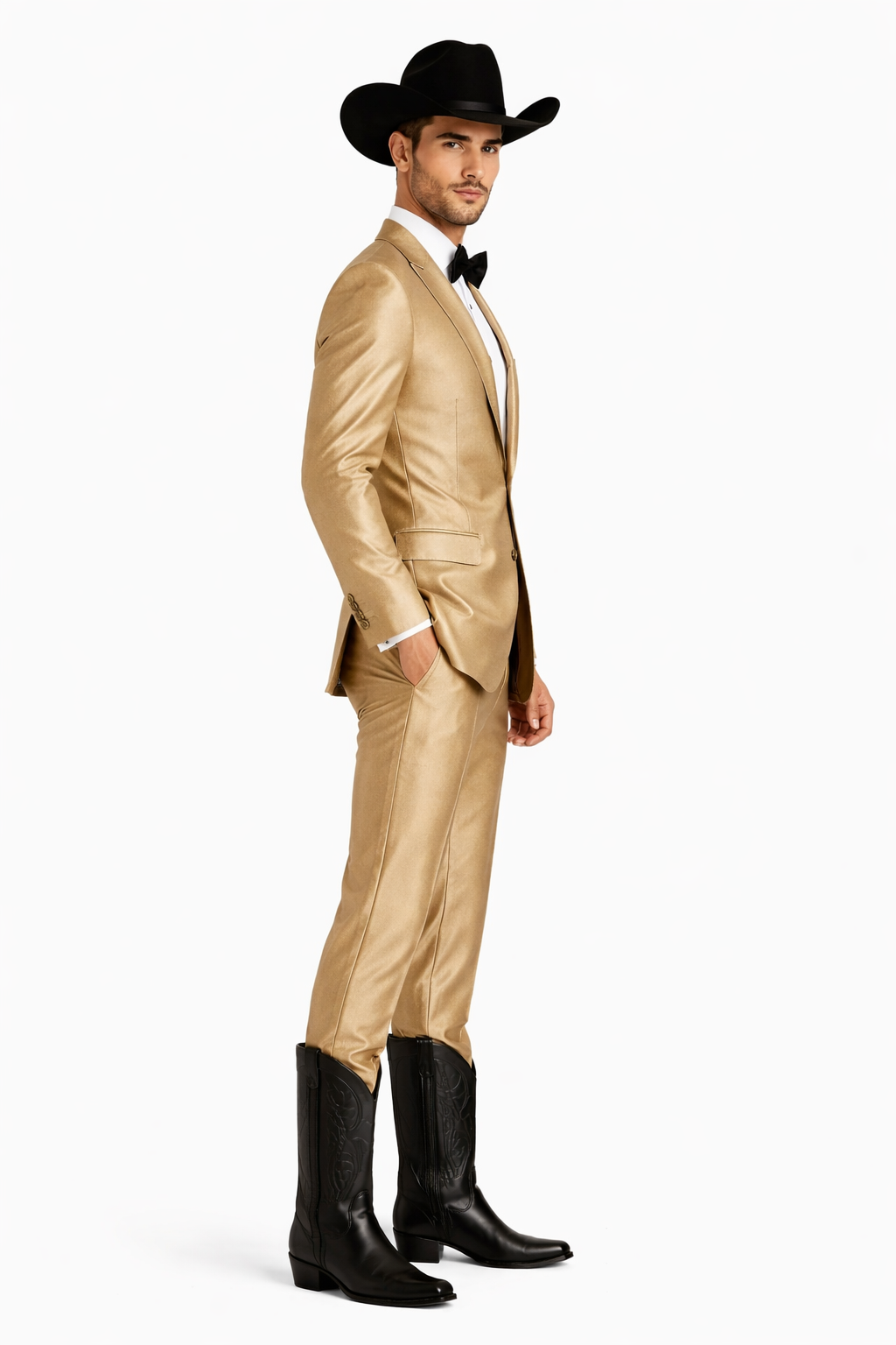 Western Shiny Suits For Wedding - Two Button Tuxedo - Traje Para Hombre