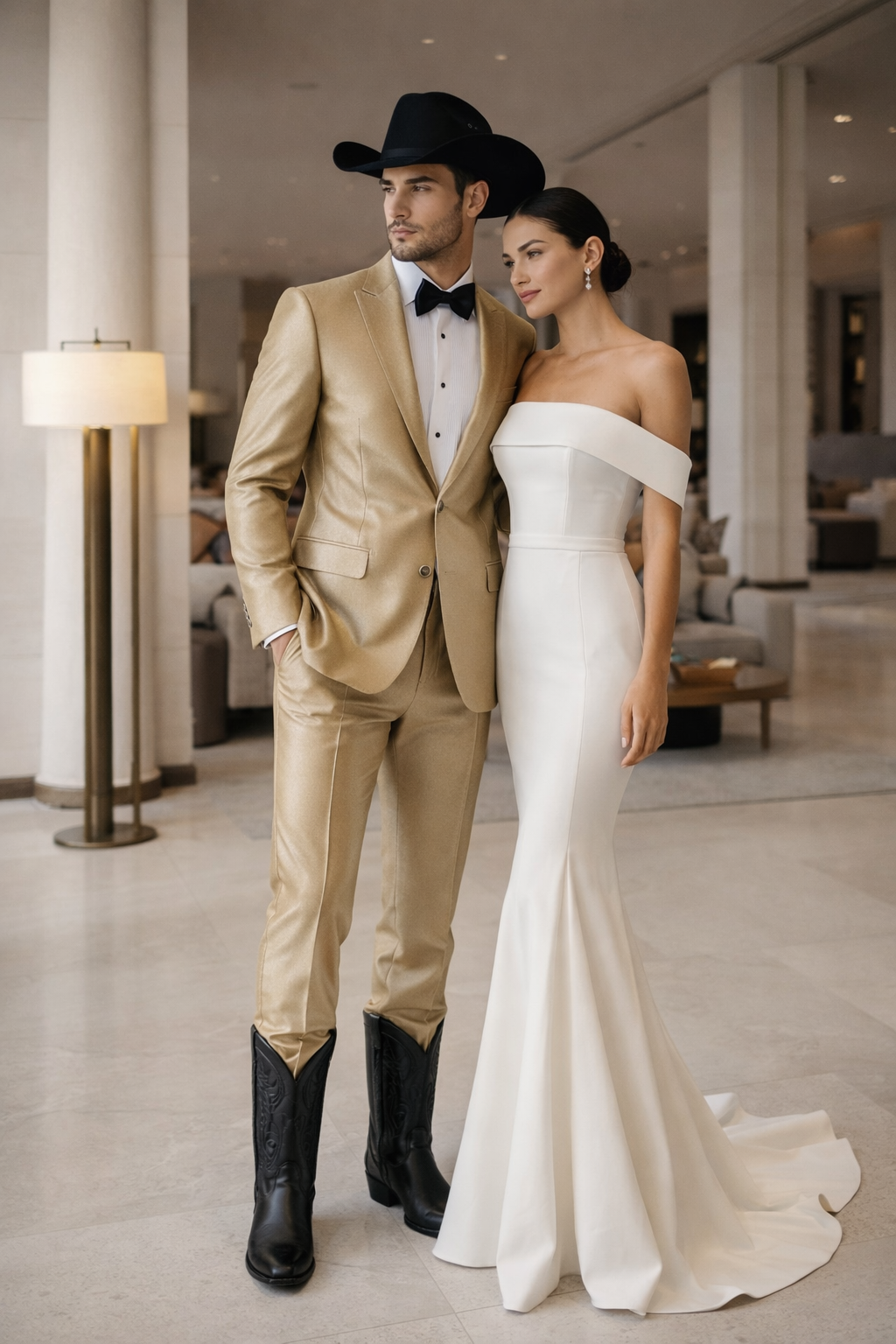 Western Shiny Suits For Wedding - Two Button Tuxedo - Traje Para Hombre
