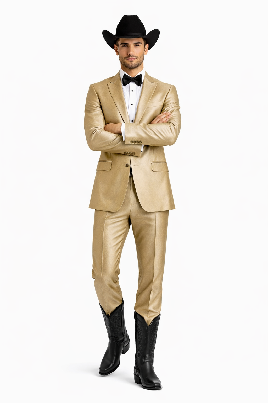 Western Shiny Suits For Wedding - Two Button Tuxedo - Traje Para Hombre
