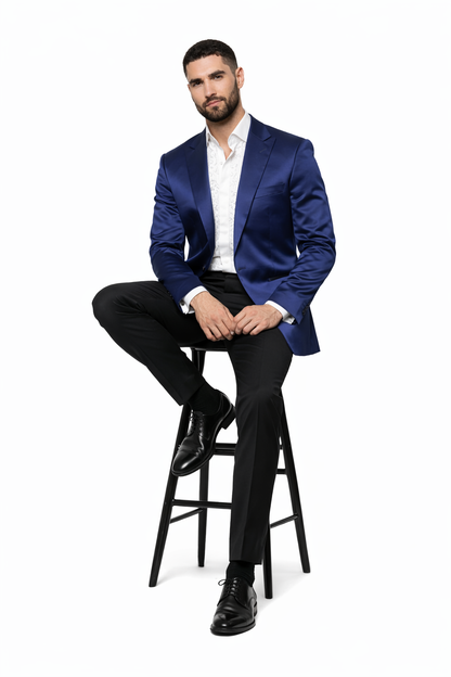 Mens Cowboy Blazer - Western Sport Coat in Color Navy Blue - Image 5