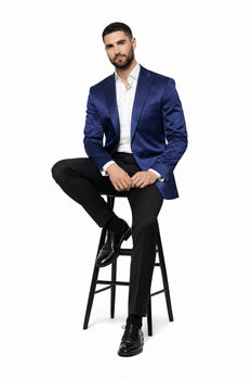 Mens Cowboy Blazer - Western Sport Coat in Color Navy Blue - Image 5