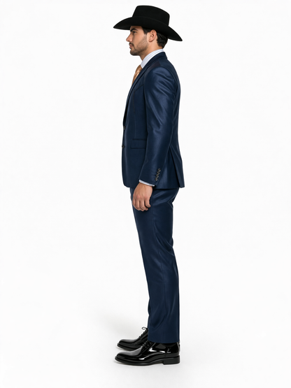Men’s Navy Western Wedding Suit, Cowboy Tuxedo Formal Suit for Groom, Prom and Special Events