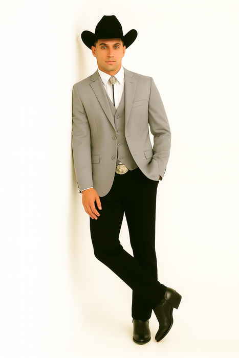 Western Suit - Gray Cowboy Tuxedo - Traje Para Hombre