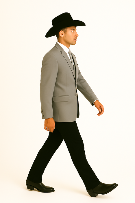 Western Suit - Gray Cowboy Tuxedo - Traje Para Hombre