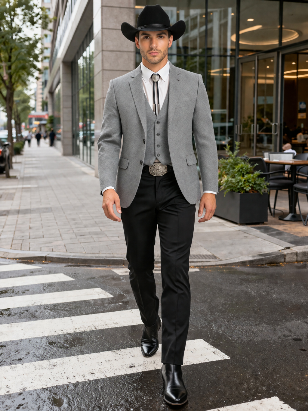Western Suit - Gray Cowboy Tuxedo - Traje Para Hombre
