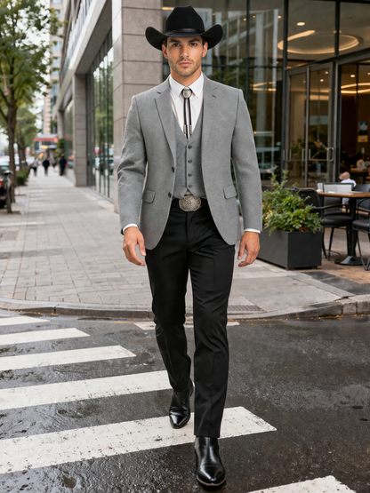 Western Suit - Gray Cowboy Tuxedo - Traje Para Hombre