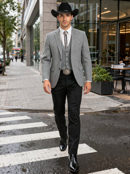 Western Suit - Gray Cowboy Tuxedo - Traje Para Hombre