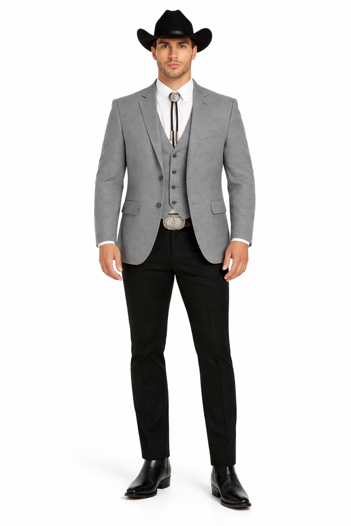 Western Suit - Gray Cowboy Tuxedo - Traje Para Hombre