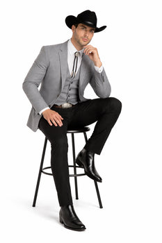 Western Suit - Gray Cowboy Tuxedo - Traje Para Hombre