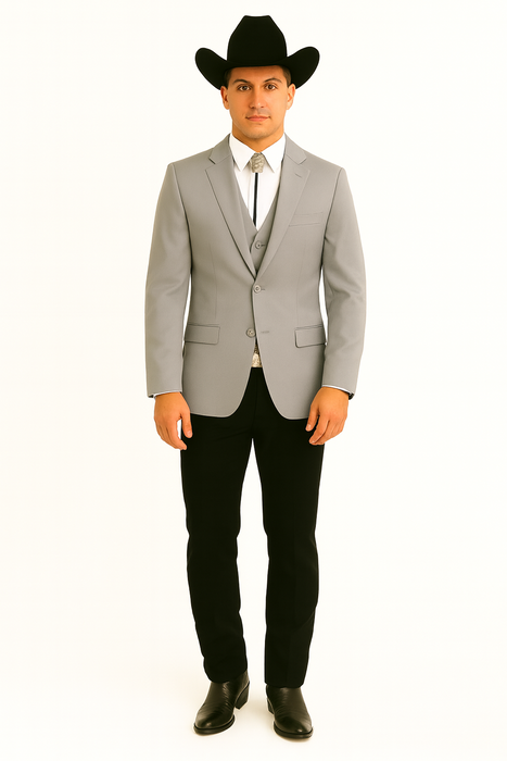 Western Suit - Gray Cowboy Tuxedo - Traje Para Hombre