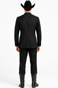 Western Suit - Trajes Para Hombres - Cowboy Formal Attire - Trajes De Novio - Black
