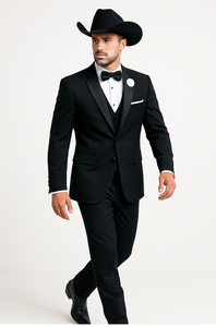Western Suit - Trajes Para Hombres - Cowboy Formal Attire - Trajes De Novio - Black