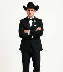 Western Suit - Trajes Para Hombres - Cowboy Formal Attire - Trajes De Novio - Black