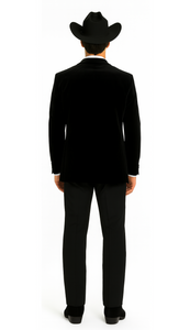 Western Suit - Trajes Para Hombres - Cowboy Formal Attire - Trajes De Novio - Black Matte Shawl Lapel