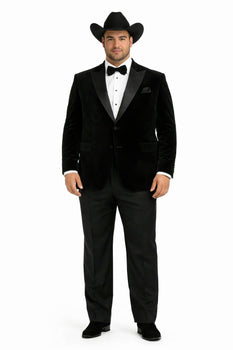 Western Suit - Trajes Para Hombres - Cowboy Formal Attire - Trajes De Novio - Black Matte Shawl Lapel