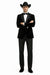 Western Suit - Trajes Para Hombres - Cowboy Formal Attire - Trajes De Novio - Black Matte Shawl Lapel
