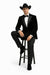 Western Suit - Trajes Para Hombres - Cowboy Formal Attire - Trajes De Novio - Black Matte Shawl Lapel