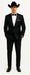 Western Suit - Trajes Para Hombres  - Cowboy Formal Attire - Trajes De Novio Single Breasted Black